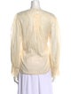 Oscar de la Renta V-Neck Long Sleeve Blouse