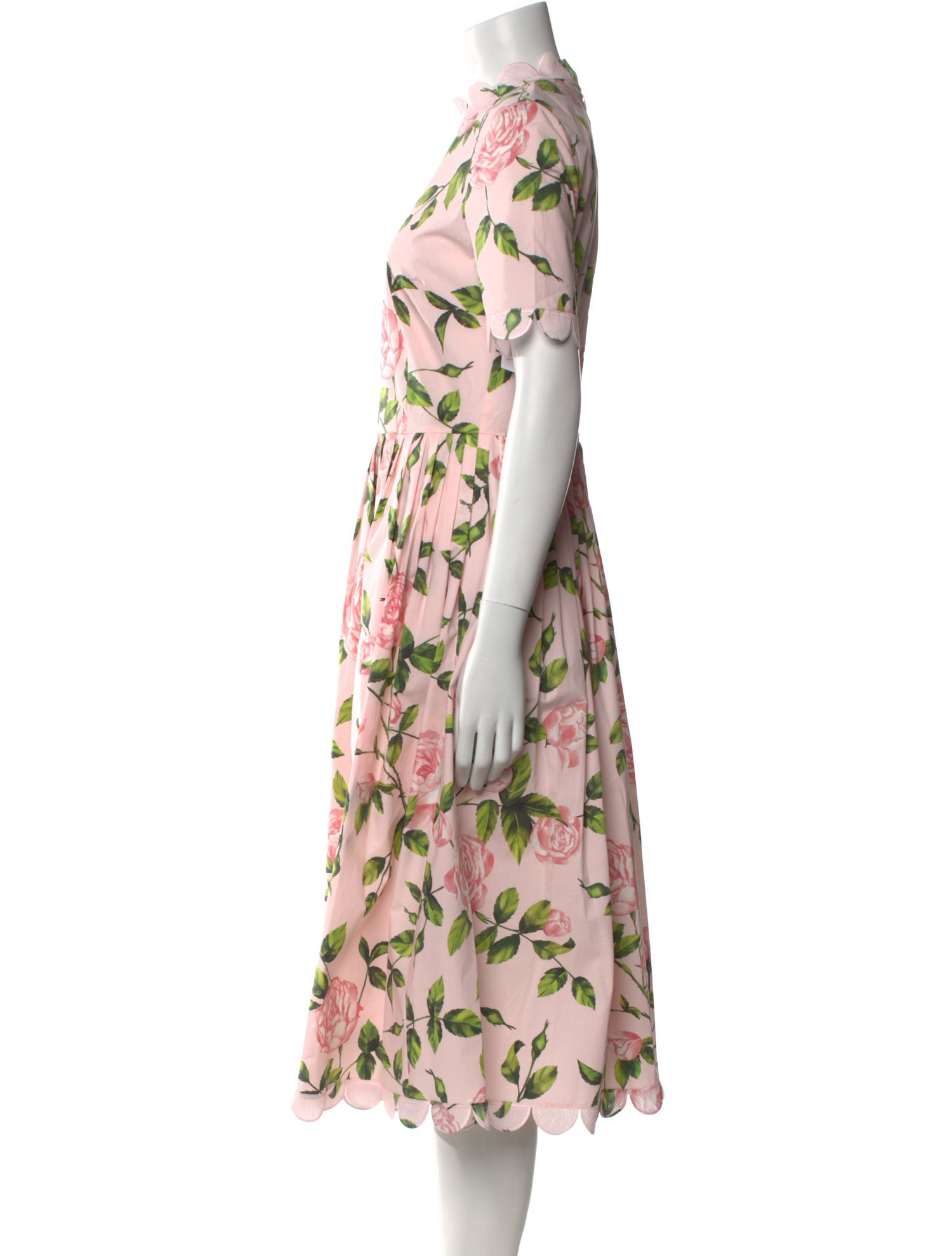 Oscar de la Renta Floral Print Midi Length Dress w/ Tags