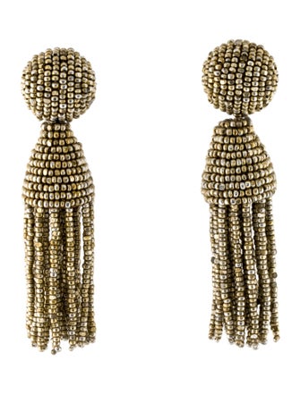 Oscar de la Renta Classic Short Tassel Earrings