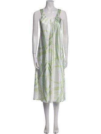 Oscar de la Renta Polka Dot Print Cutout Accent Dress Set