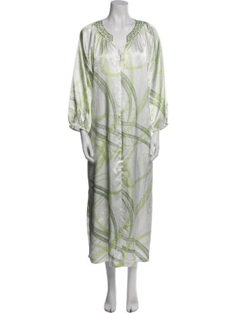 Oscar de la Renta Polka Dot Print Cutout Accent Dress Set