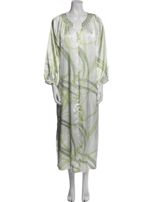 Oscar de la Renta Polka Dot Print Cutout Accent Dress Set