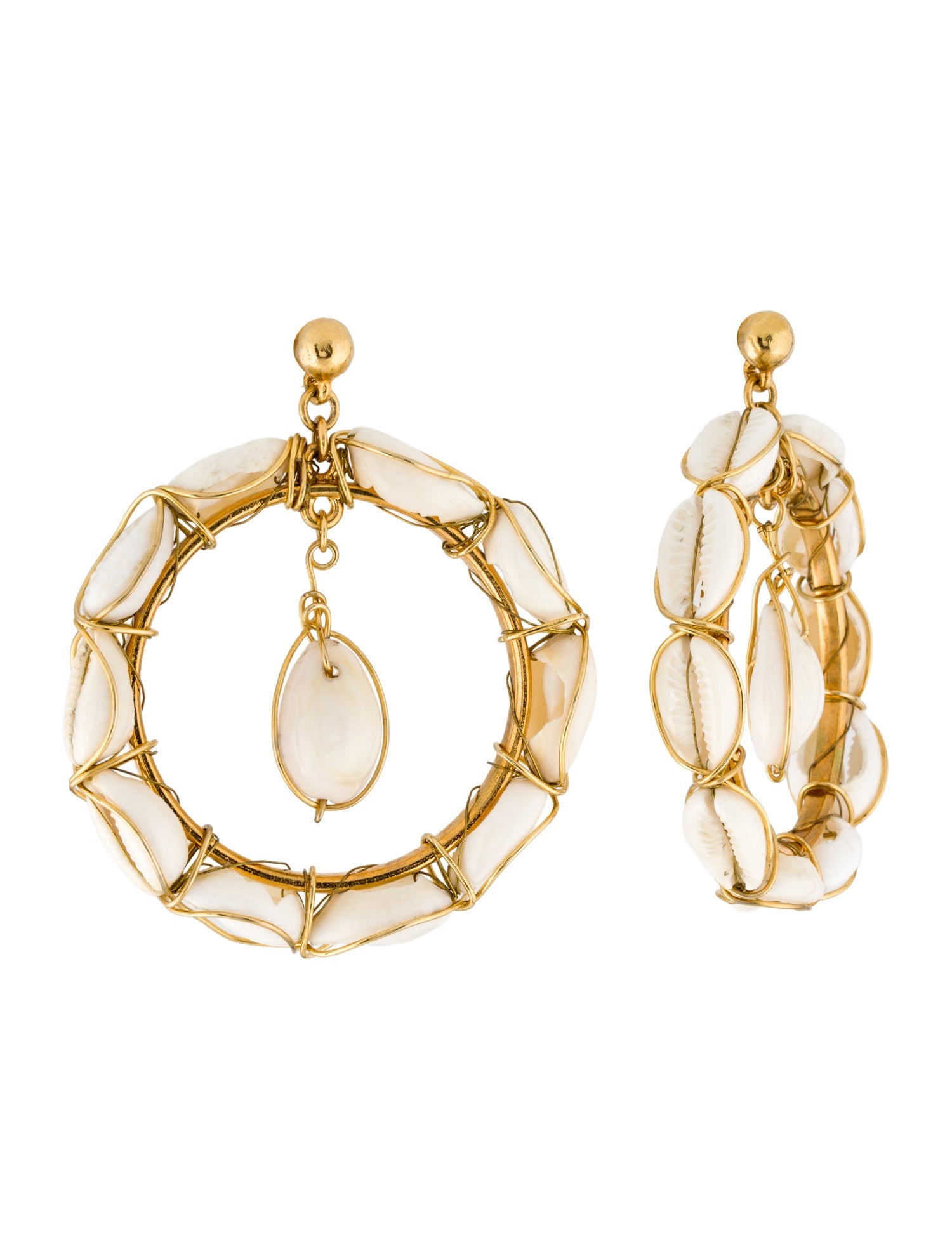 Oscar de la Renta Shell Hoop Earrings