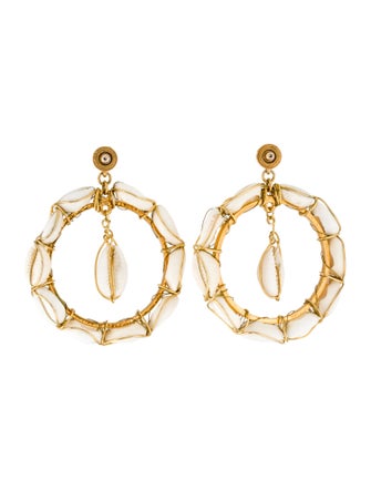 Oscar de la Renta Shell Hoop Earrings