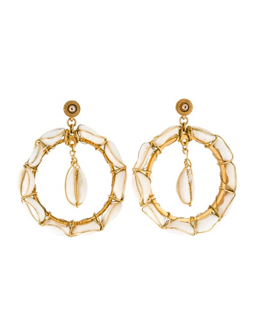 Oscar de la Renta Shell Hoop Earrings