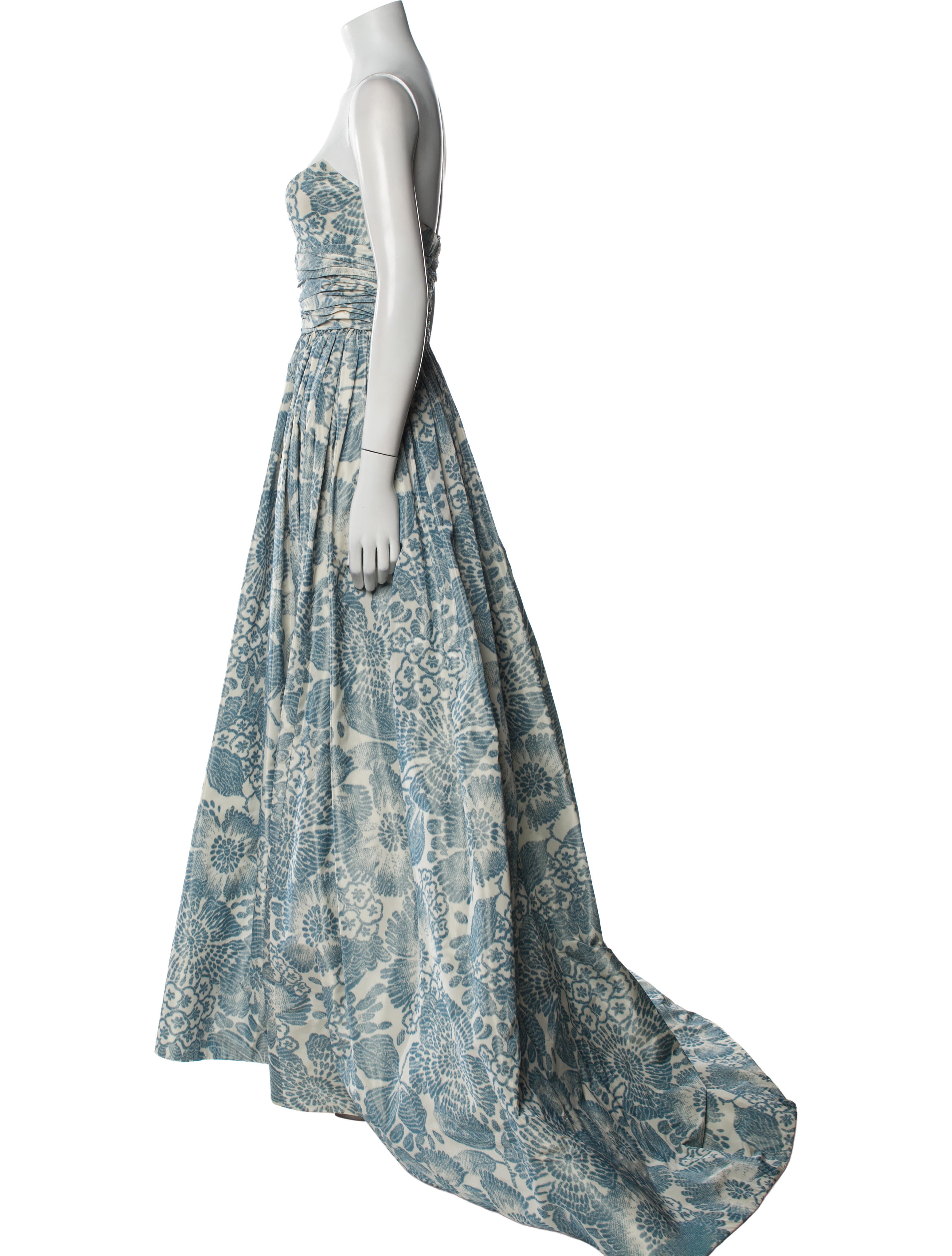 Oscar de la Renta Printed Long Dress