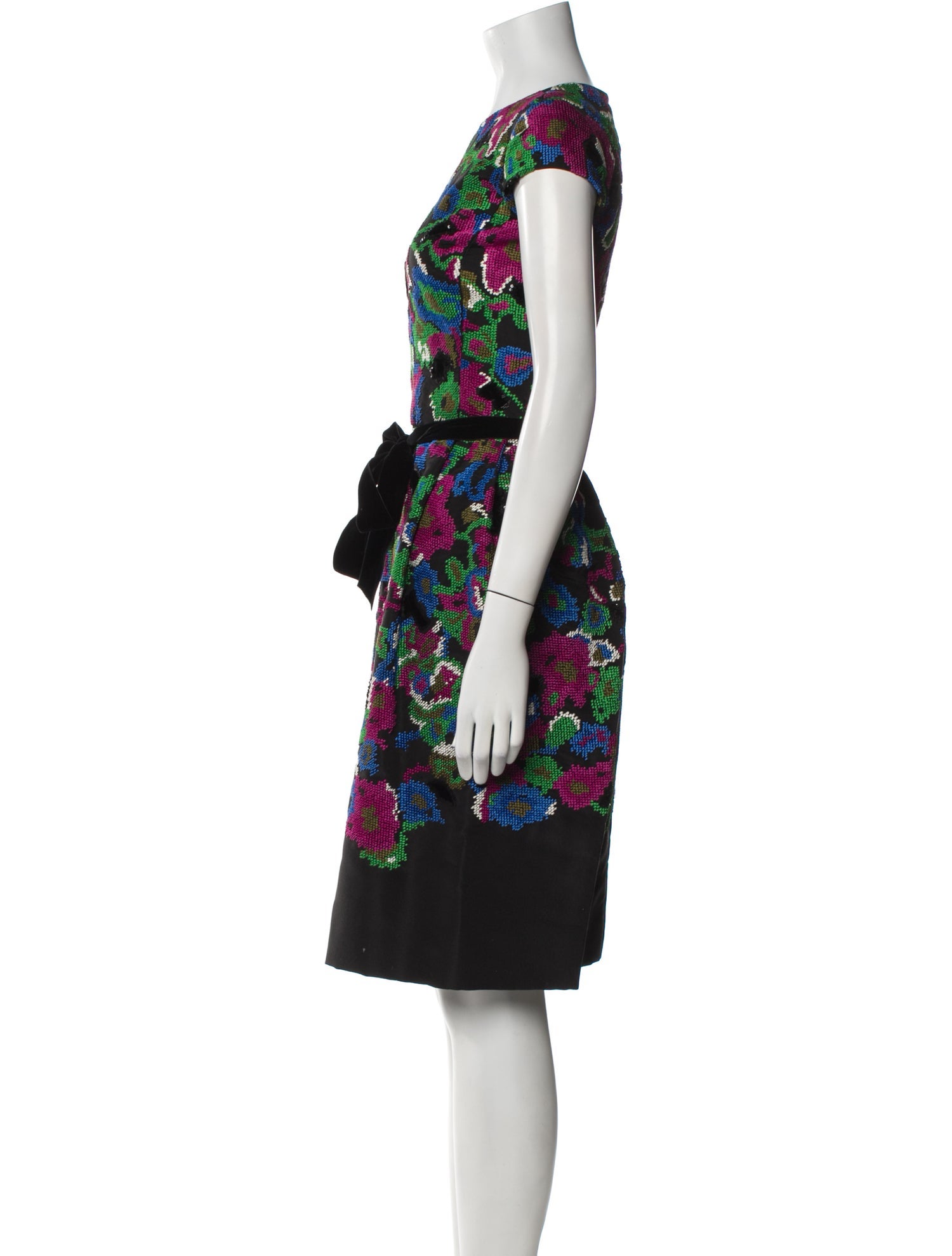 Oscar de la Renta Floral Print Knee-Length Dress