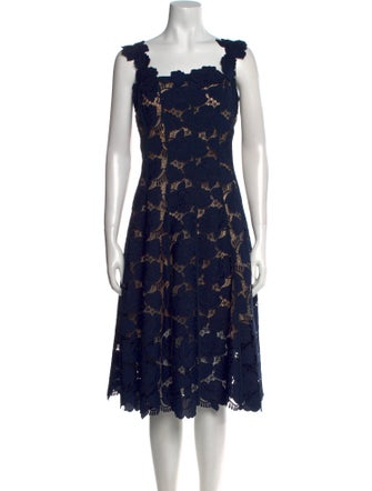 Oscar de la Renta Lace Pattern Midi Length Dress