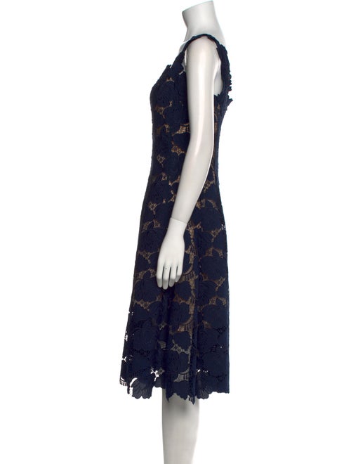 Oscar de la Renta Lace Pattern Midi Length Dress
