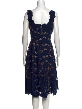 Oscar de la Renta Lace Pattern Midi Length Dress