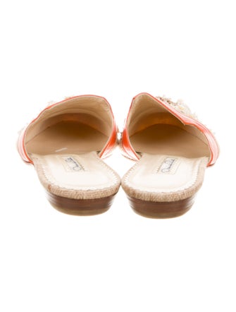 Oscar de la Renta Canvas Colorblock Pattern Mules