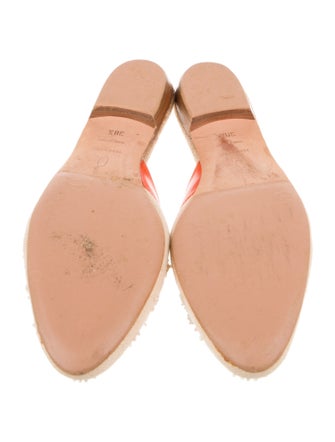 Oscar de la Renta Canvas Colorblock Pattern Mules