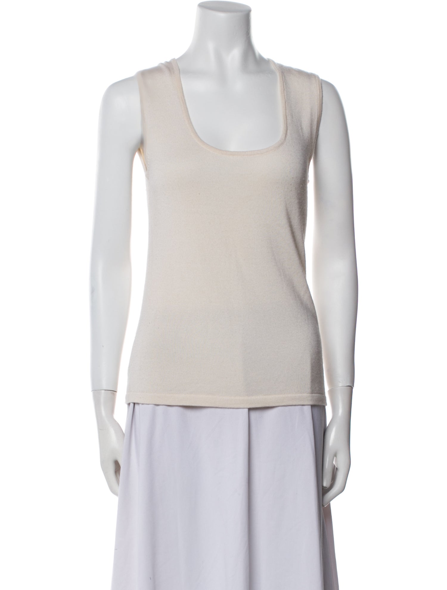 Oscar de la Renta Cashmere Scoop Neck Top