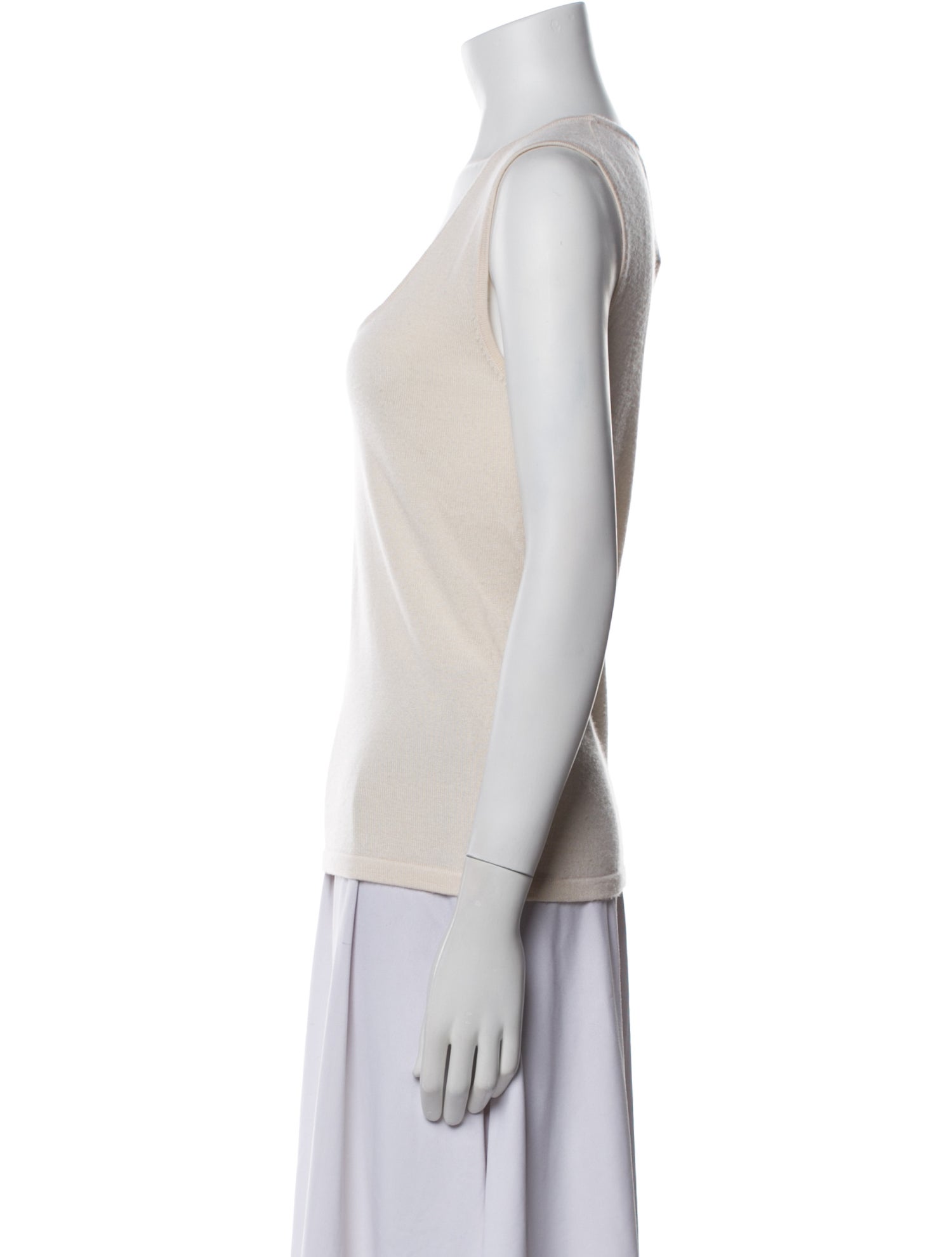 Oscar de la Renta Cashmere Scoop Neck Top