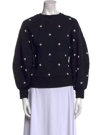 Oscar de la Renta Crew Neck Long Sleeve Sweatshirt