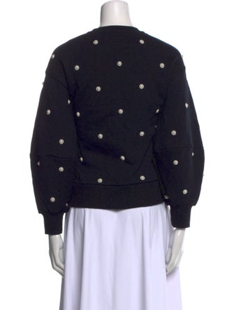 Oscar de la Renta Crew Neck Long Sleeve Sweatshirt