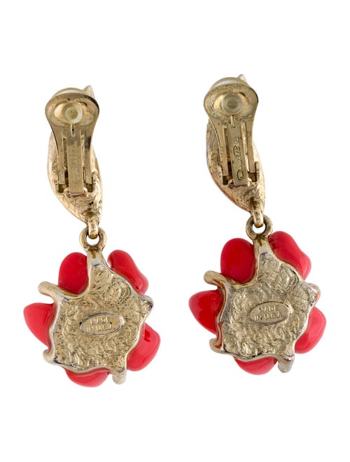 Oscar de la Renta Marigold Acrylic Drop Clip-On Earrings