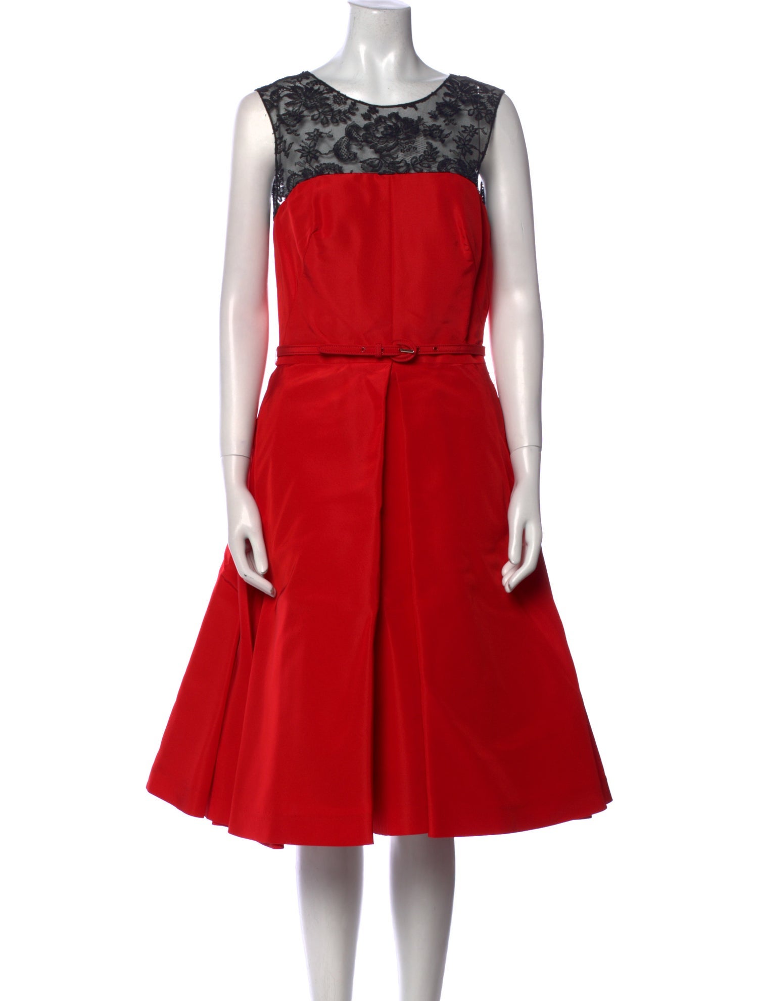 Oscar de la Renta Silk Midi Length Dress