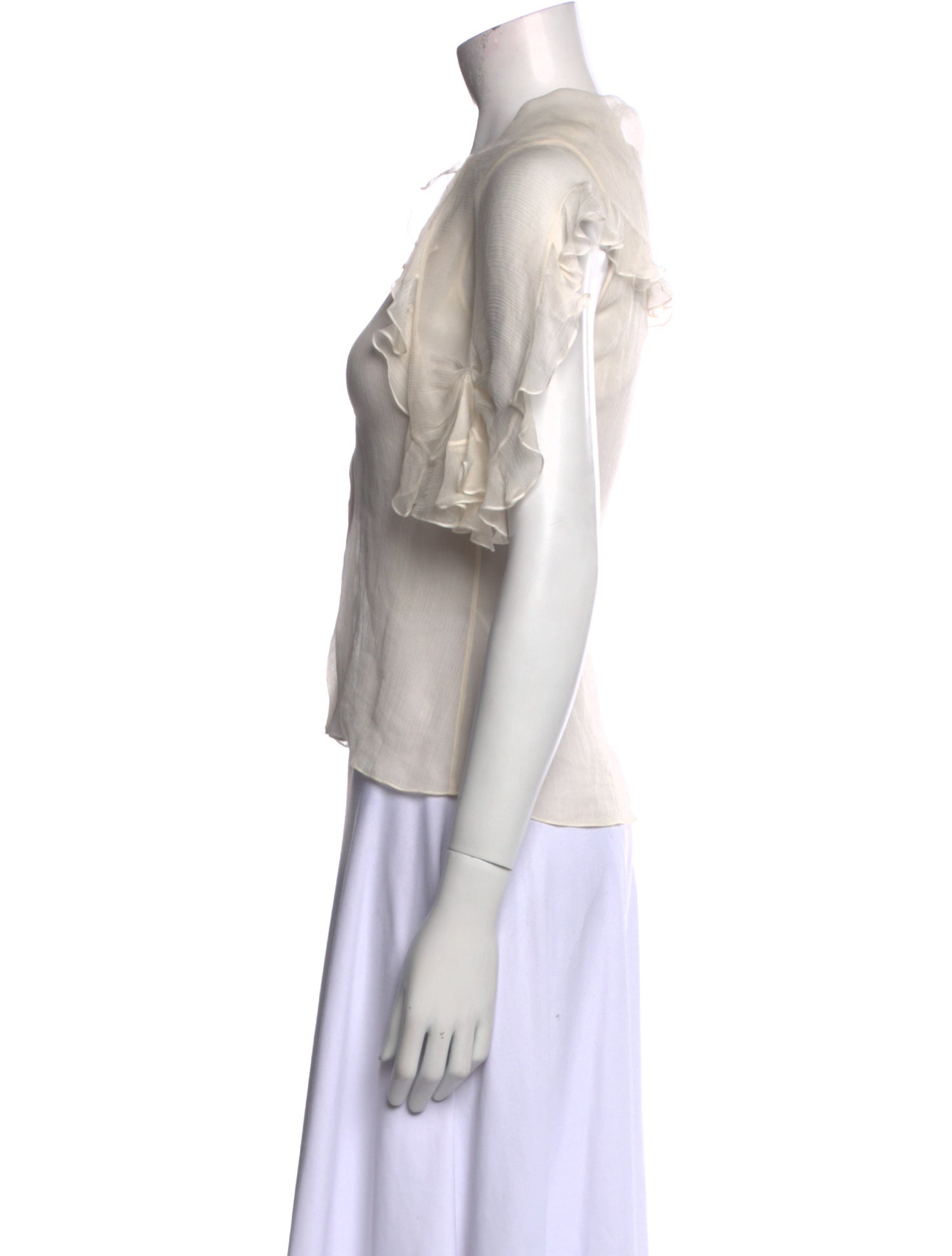 Oscar de la Renta Vintage Silk Button-Up Top