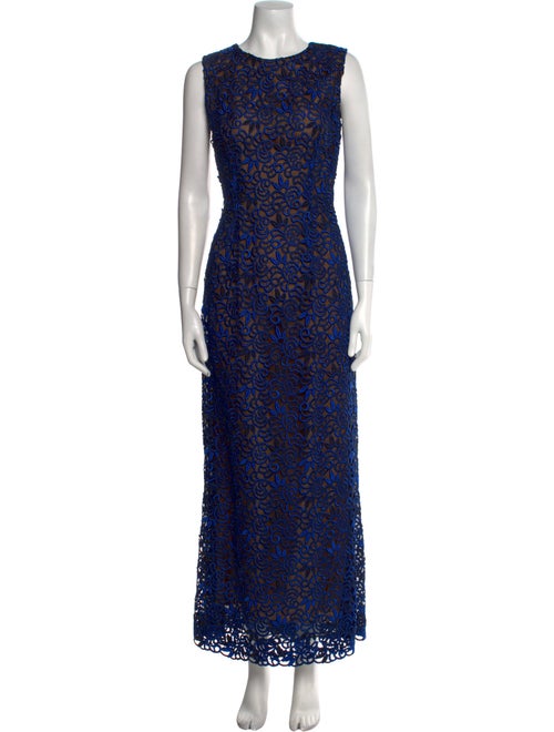 Oscar de la Renta Lace Pattern Long Dress