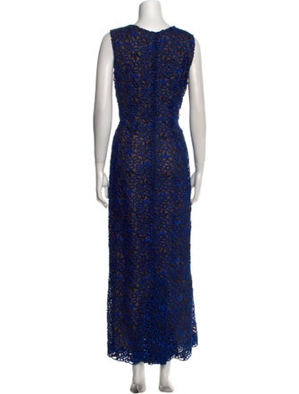 Oscar de la Renta Lace Pattern Long Dress