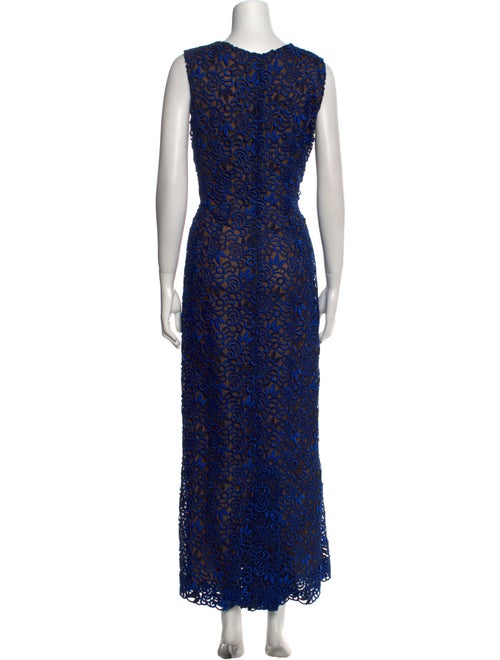 Oscar de la Renta Lace Pattern Long Dress