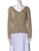 Oscar de la Renta Cable Knit V-Neck Sweater