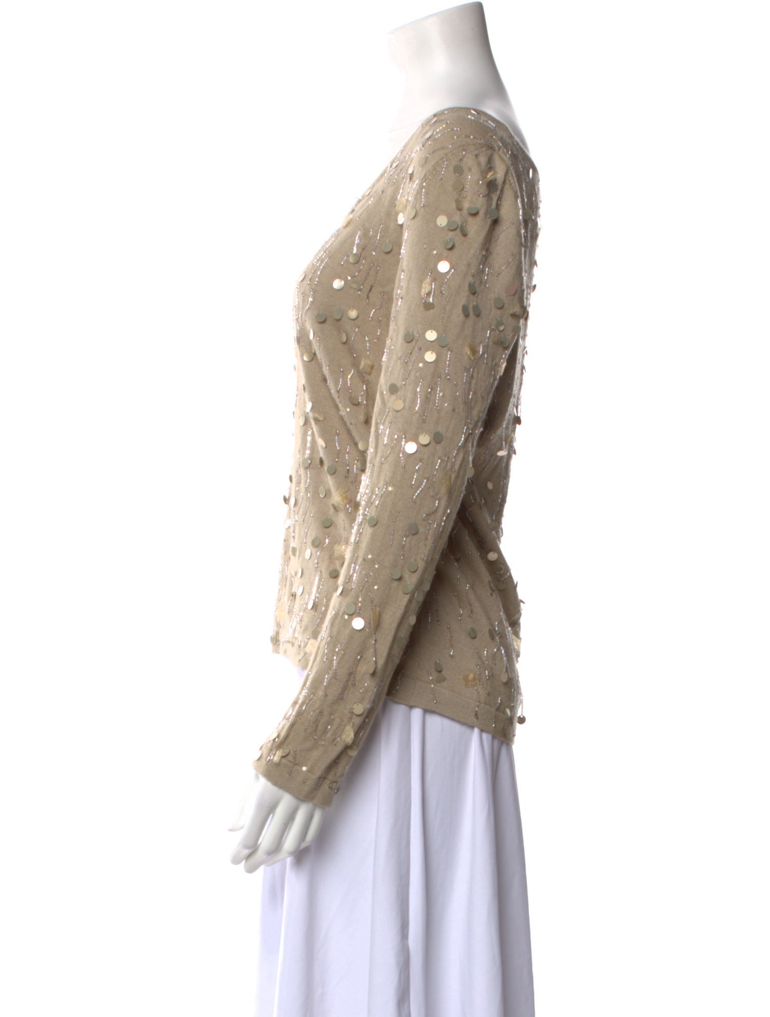 Oscar de la Renta Cable Knit V-Neck Sweater