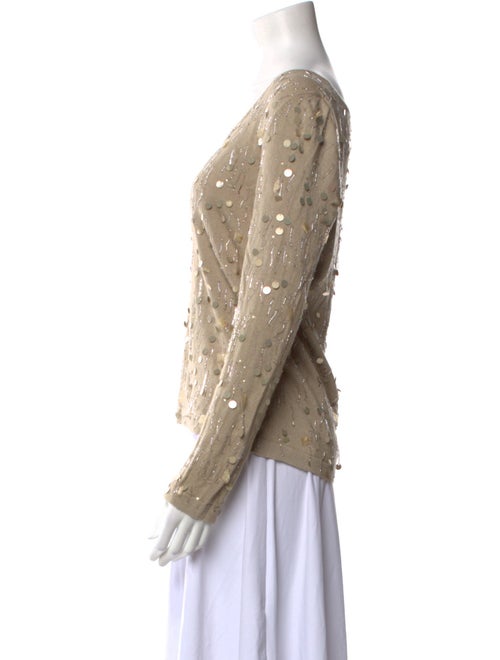 Oscar de la Renta Cable Knit V-Neck Sweater