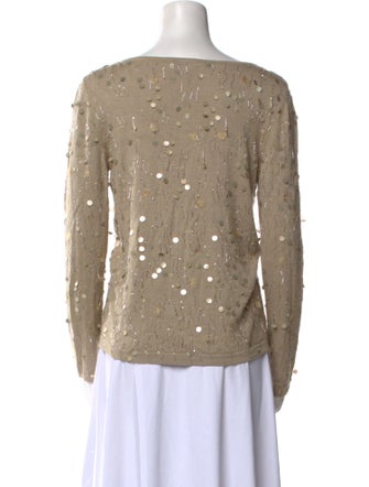 Oscar de la Renta Cable Knit V-Neck Sweater