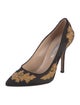 Oscar de la Renta Satin Printed Pumps