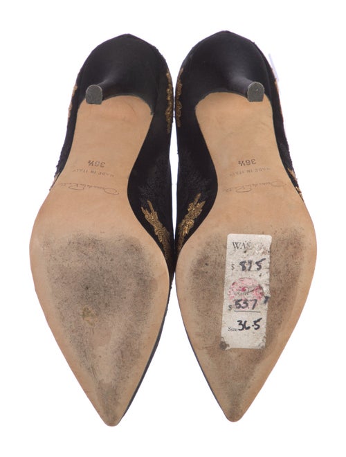 Oscar de la Renta Satin Printed Pumps