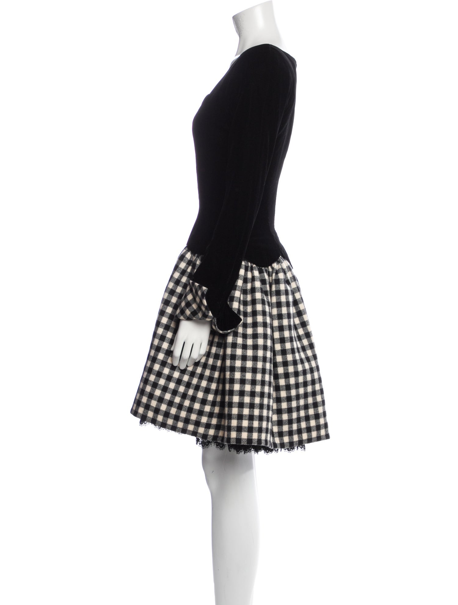 Oscar de la Renta Plaid Print Knee-Length Dress