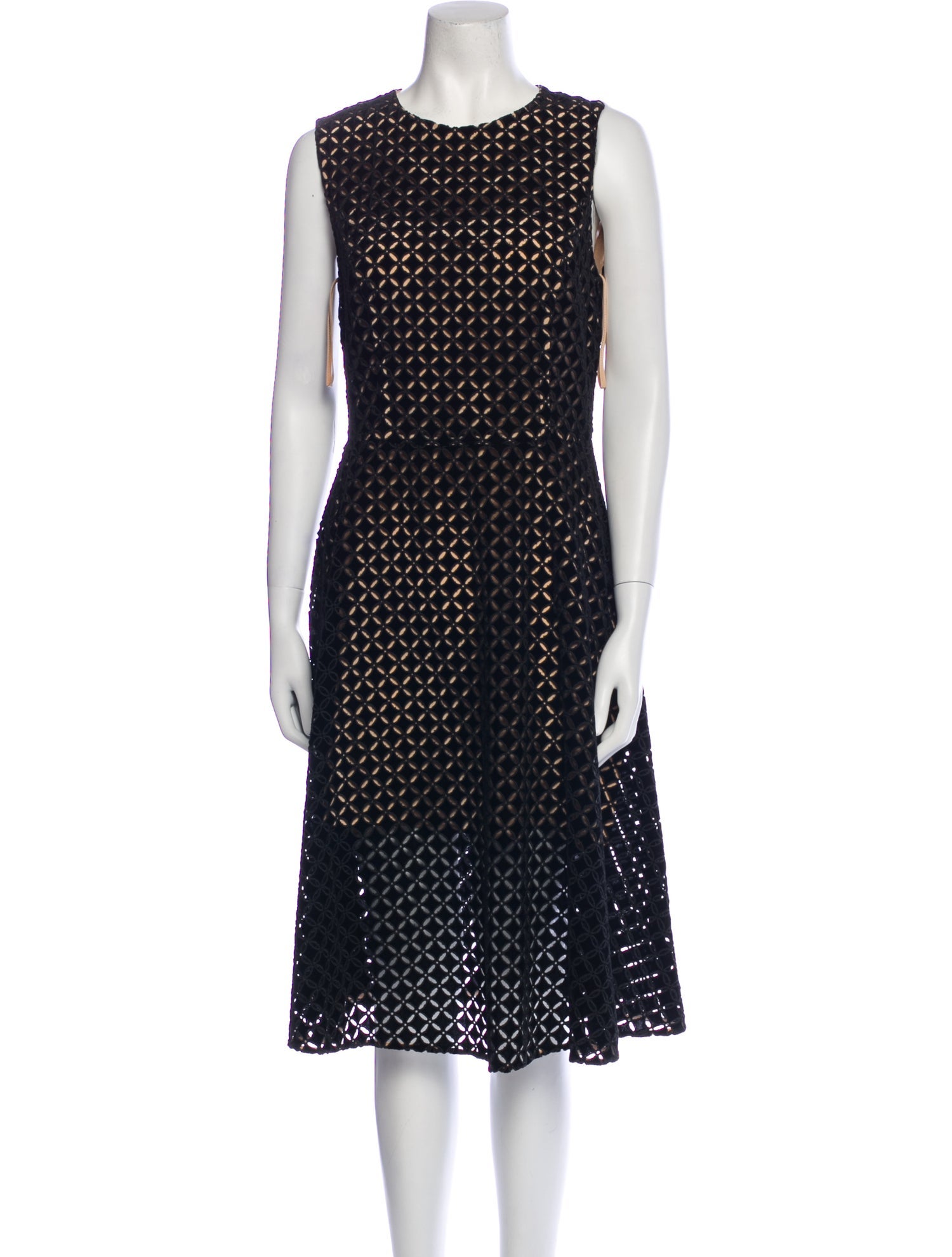 Oscar de la Renta Printed Midi Length Dress