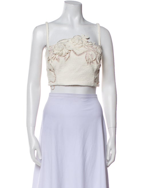 Oscar de la Renta 2025 Square Neckline Crop Top