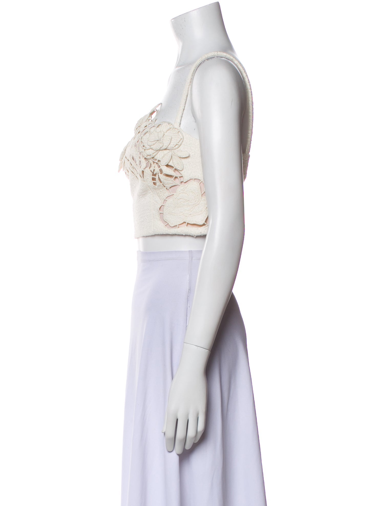 Oscar de la Renta 2025 Square Neckline Crop Top