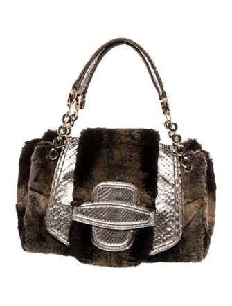 Oscar de la Renta Shearling Top Handle Bag