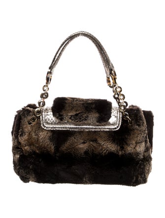 Oscar de la Renta Shearling Top Handle Bag