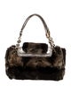 Oscar de la Renta Shearling Top Handle Bag
