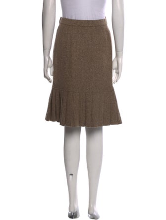 Oscar de la Renta Wool Knee-Length Skirt