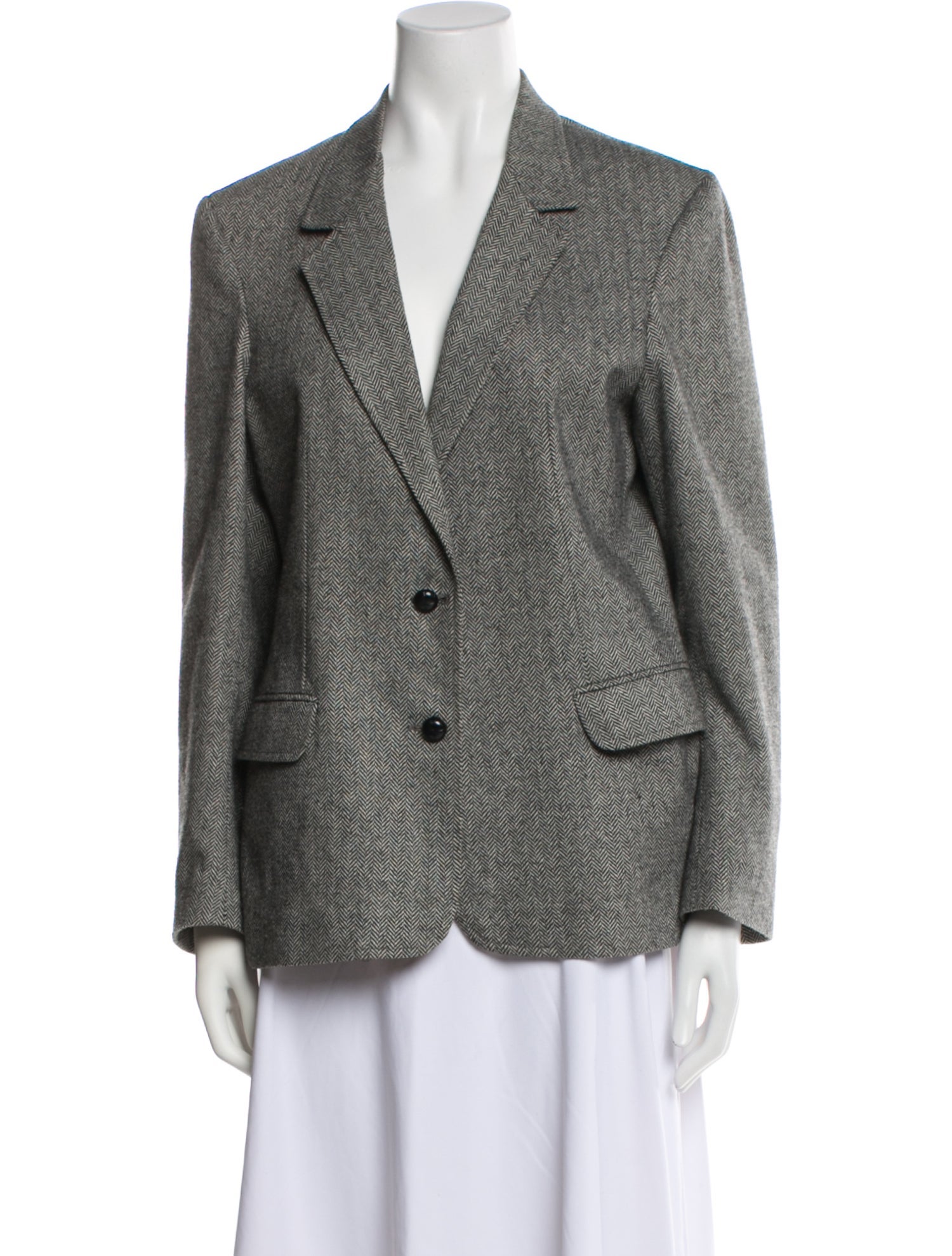 Oscar de la Renta Wool Printed Blazer