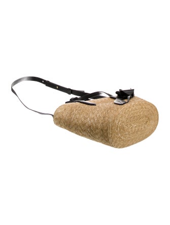 Oscar de la Renta Raffia Top Handle Bag