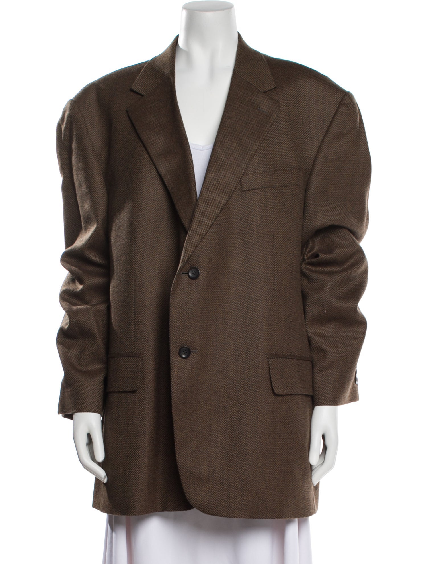 Oscar de la Renta Wool Printed Blazer