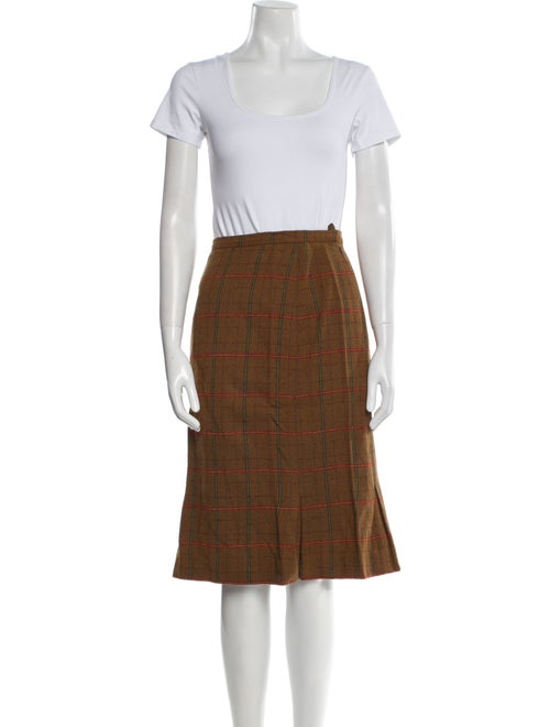 Oscar de la Renta Plaid Print Skirt Suit