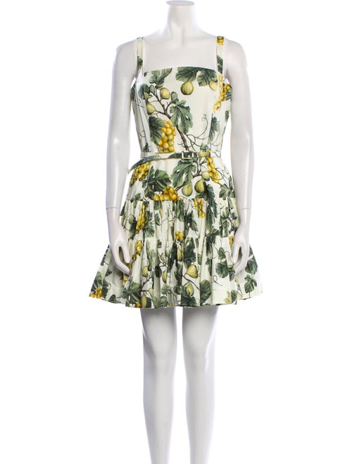 Oscar de la Renta Floral Print Mini Dress