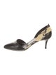 Oscar de la Renta Leather Animal Print D'Orsay Pumps
