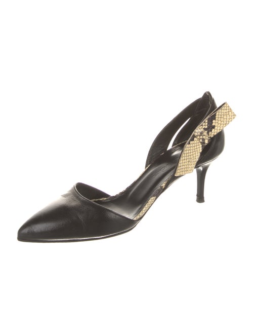 Oscar de la Renta Leather Animal Print D'Orsay Pumps