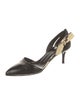 Oscar de la Renta Leather Animal Print D'Orsay Pumps