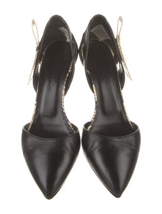 Oscar de la Renta Leather Animal Print D'Orsay Pumps
