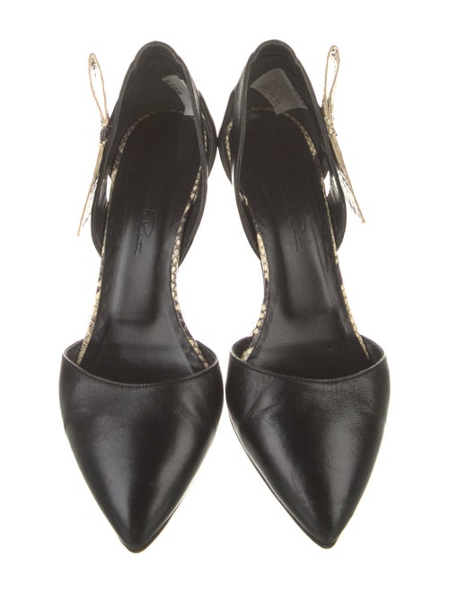 Oscar de la Renta Leather Animal Print D'Orsay Pumps